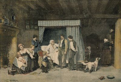 The Worker and his Children, illustration from Le Petit Journal by Theophile Emmanuel Duverger